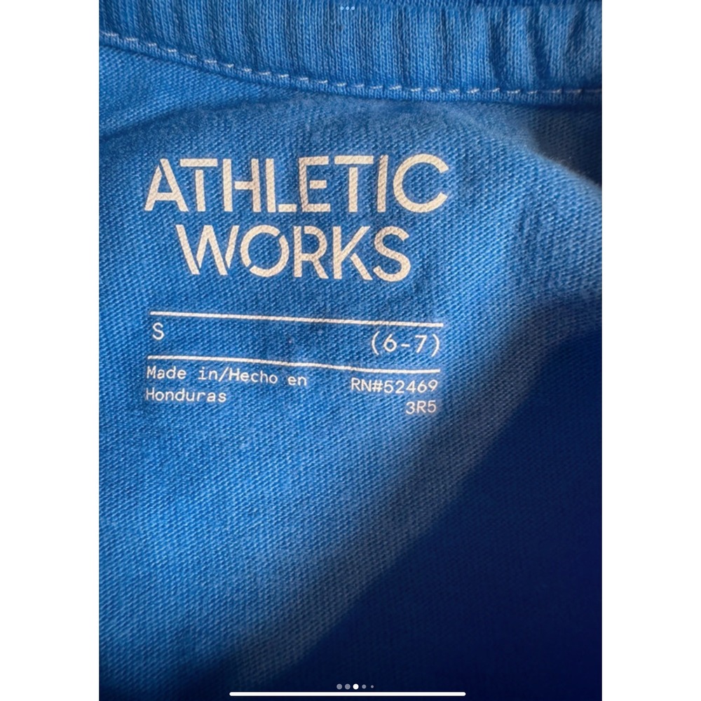 Athletic Works Boys Blue Basketball Power Mode Shirt Black Mesh Shorts Set S 6-7 - Picture 4 of 9